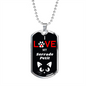 I Love My Serrade Petit Cat Necklace Stainless Steel or 18k Gold Dog Tag 24" Chain-Express Your Love Gifts