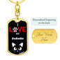 I Love My Sokoke Cat Keychain Stainless Steel or 18k Gold Dog Tag Keyring-Express Your Love Gifts