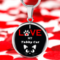 I Love My Tabby Cat Necklace Circle Pendant Stainless Steel or 18k Gold 18-22"-Express Your Love Gifts
