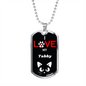 I Love My Tabby Cat Necklace Stainless Steel or 18k Gold Dog Tag 24" Chain-Express Your Love Gifts