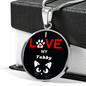 I Love My Tabby Necklace Circle Pendant Stainless Steel or 18k Gold 18-22"-Express Your Love Gifts