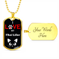 I Love My Thai Lilac Cat Necklace Stainless Steel or 18k Gold Dog Tag 24" Chain-Express Your Love Gifts
