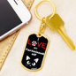 I Love My Tortoiseshell Cat Keychain Stainless Steel or 18k Gold Dog Tag Keyring-Express Your Love Gifts