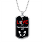 I Love My Tortoiseshell Cat Necklace Stainless Steel or 18k Gold Dog Tag 24" Chain-Express Your Love Gifts
