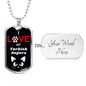 I Love My Turkish Angora Cat Necklace Stainless Steel or 18k Gold Dog Tag 24" Chain-Express Your Love Gifts