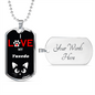 I Love My Tuxedo Cat Necklace Stainless Steel or 18k Gold Dog Tag 24" Chain-Express Your Love Gifts