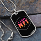 I Love NFT Crypto Necklace Stainless Steel or 18k Gold Dog Tag 24" Chain-Express Your Love Gifts