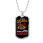 I'm A Biker Grandpa Biker Necklace Stainless Steel or 18k Gold Dog Tag 24"-Express Your Love Gifts