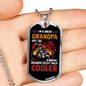 I'm A Biker Grandpa Biker Necklace Stainless Steel or 18k Gold Dog Tag 24"-Express Your Love Gifts