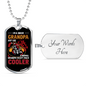 I'm A Biker Grandpa Biker Necklace Stainless Steel or 18k Gold Dog Tag 24"-Express Your Love Gifts