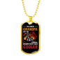 I'm A Biker Grandpa Biker Necklace Stainless Steel or 18k Gold Dog Tag 24"-Express Your Love Gifts