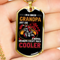 I'm A Biker Grandpa Biker Necklace Stainless Steel or 18k Gold Dog Tag 24"-Express Your Love Gifts