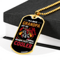 I'm A Biker Grandpa Biker Necklace Stainless Steel or 18k Gold Dog Tag 24"-Express Your Love Gifts