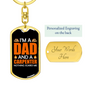 I'm A Carpenter Dad Swivel Keychain Woodworker Dog Tag Stainless Steel or 18k Gold-Express Your Love Gifts