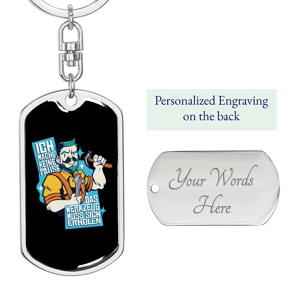 I'm A Carpenter Swivel Keychain Woodworker Dog Tag Stainless Steel or 18k Gold-Express Your Love Gifts