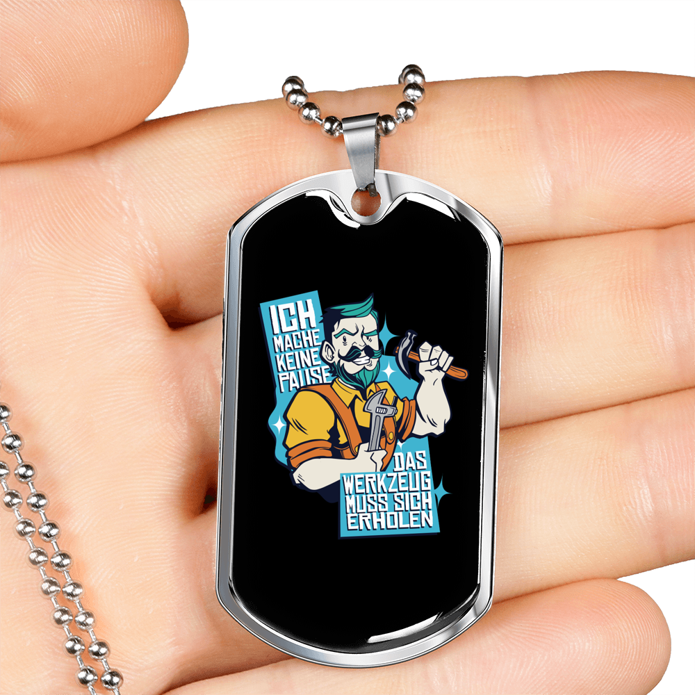 I'm A Carpenter Woodworker Dog Tag Stainless Steel or 18k Gold W 24"-Express Your Love Gifts