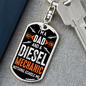 I'm a Dad And a Diesel Mechanic Swivel Keychain Dog Tag Stainless Steel or 18k Gold-Express Your Love Gifts