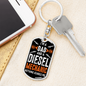 I'm a Dad And a Diesel Mechanic Swivel Keychain Dog Tag Stainless Steel or 18k Gold-Express Your Love Gifts