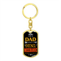 I'm a Dad And a Diesel Mechanic White Swivel Keychain Dog Tag Stainless Steel or 18k Gold-Express Your Love Gifts