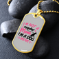 I'm a Dog Mom Necklace Stainless Steel or 18k Gold Dog Tag 24" Chain-Express Your Love Gifts