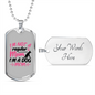I'm a Dog Mom Necklace Stainless Steel or 18k Gold Dog Tag 24" Chain-Express Your Love Gifts