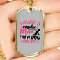 I'm a Dog Mom Necklace Stainless Steel or 18k Gold Dog Tag 24" Chain-Express Your Love Gifts