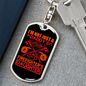 I'm A Firefighter'S Daughter Keychain Stainless Steel or 18k Gold Dog Tag Keyring-Express Your Love Gifts
