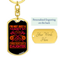 I'm A Firefighter'S Daughter Keychain Stainless Steel or 18k Gold Dog Tag Keyring-Express Your Love Gifts