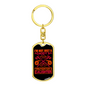 I'm A Firefighter'S Daughter Keychain Stainless Steel or 18k Gold Dog Tag Keyring-Express Your Love Gifts