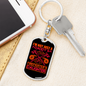 I'm A Firefighter'S Daughter Keychain Stainless Steel or 18k Gold Dog Tag Keyring-Express Your Love Gifts