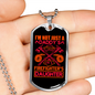 I'm A Firefighter'S Daughter Necklace Stainless Steel or 18k Gold Dog Tag 24" Chain-Express Your Love Gifts