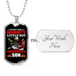 I'm A Firefighter'S Son Firefighter Gift Stainless Steel or 18k Gold Dog Tag 24" Chain-Express Your Love Gifts