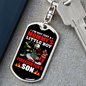 I'm A Firefighter'S Son Keychain Stainless Steel or 18k Gold Dog Tag Keyring-Express Your Love Gifts