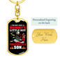 I'm A Firefighter'S Son Keychain Stainless Steel or 18k Gold Dog Tag Keyring-Express Your Love Gifts