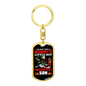 I'm A Firefighter'S Son Keychain Stainless Steel or 18k Gold Dog Tag Keyring-Express Your Love Gifts