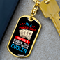 I'm a Poker Dad Gambler Keychain Stainless Steel or 18k Gold Dog Tag Keyring-Express Your Love Gifts