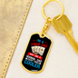 I'm a Poker Dad Gambler Keychain Stainless Steel or 18k Gold Dog Tag Keyring-Express Your Love Gifts