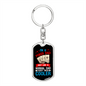 I'm a Poker Dad Gambler Keychain Stainless Steel or 18k Gold Dog Tag Keyring-Express Your Love Gifts