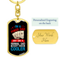 I'm a Poker Dad Gambler Keychain Stainless Steel or 18k Gold Dog Tag Keyring-Express Your Love Gifts