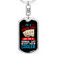 I'm a Poker Dad Gambler Keychain Stainless Steel or 18k Gold Dog Tag Keyring-Express Your Love Gifts