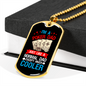 I'm a Poker Dad Gambler Necklace Stainless Steel or 18k Gold Dog Tag 24" Chain-Express Your Love Gifts
