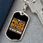 I'm A Police Officer I'm Never Wrong Keychain Stainless Steel or 18k Gold Dog Tag Keyring-Express Your Love Gifts