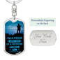 I'm A Poud Army Dad Keychain Stainless Steel or 18k Gold Dog Tag Keyring-Express Your Love Gifts