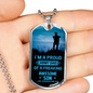I'm a Proud Army Dad Necklace Stainless Steel or 18k Gold Dog Tag 24" Chain-Express Your Love Gifts