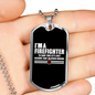 I'm A Retired Firefighter Gift Stainless Steel or 18k Gold Dog Tag 24" Chain-Express Your Love Gifts