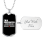 I'm A Retired Firefighter Gift Stainless Steel or 18k Gold Dog Tag 24" Chain-Express Your Love Gifts