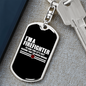 I'm A Retired Firefighter Keychain Stainless Steel or 18k Gold Dog Tag Keyring-Express Your Love Gifts