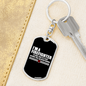 I'm A Retired Firefighter Keychain Stainless Steel or 18k Gold Dog Tag Keyring-Express Your Love Gifts