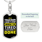 I'm A Trucker I Don'T Stop Swivel Keychain Dog Tag Stainless Steel or 18k Gold-Express Your Love Gifts