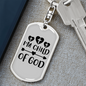 I'm Child Of God Cross Heart Keychain Stainless Steel or 18k Gold Dog Tag Keyring-Express Your Love Gifts